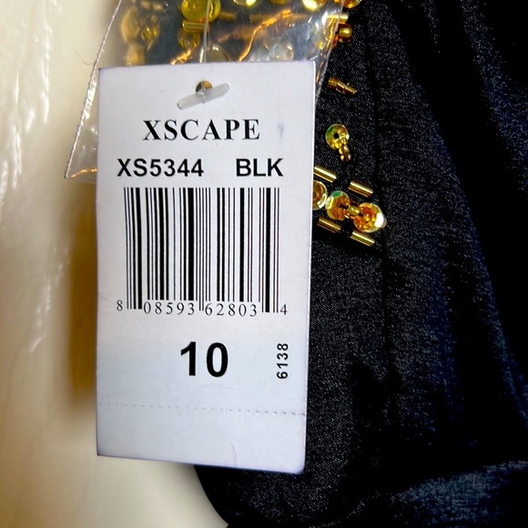 X scape Prom Dress black color size 10 - Picture 9 of 9